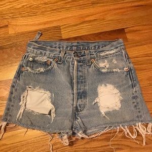 Distressed Levi’s shorts
